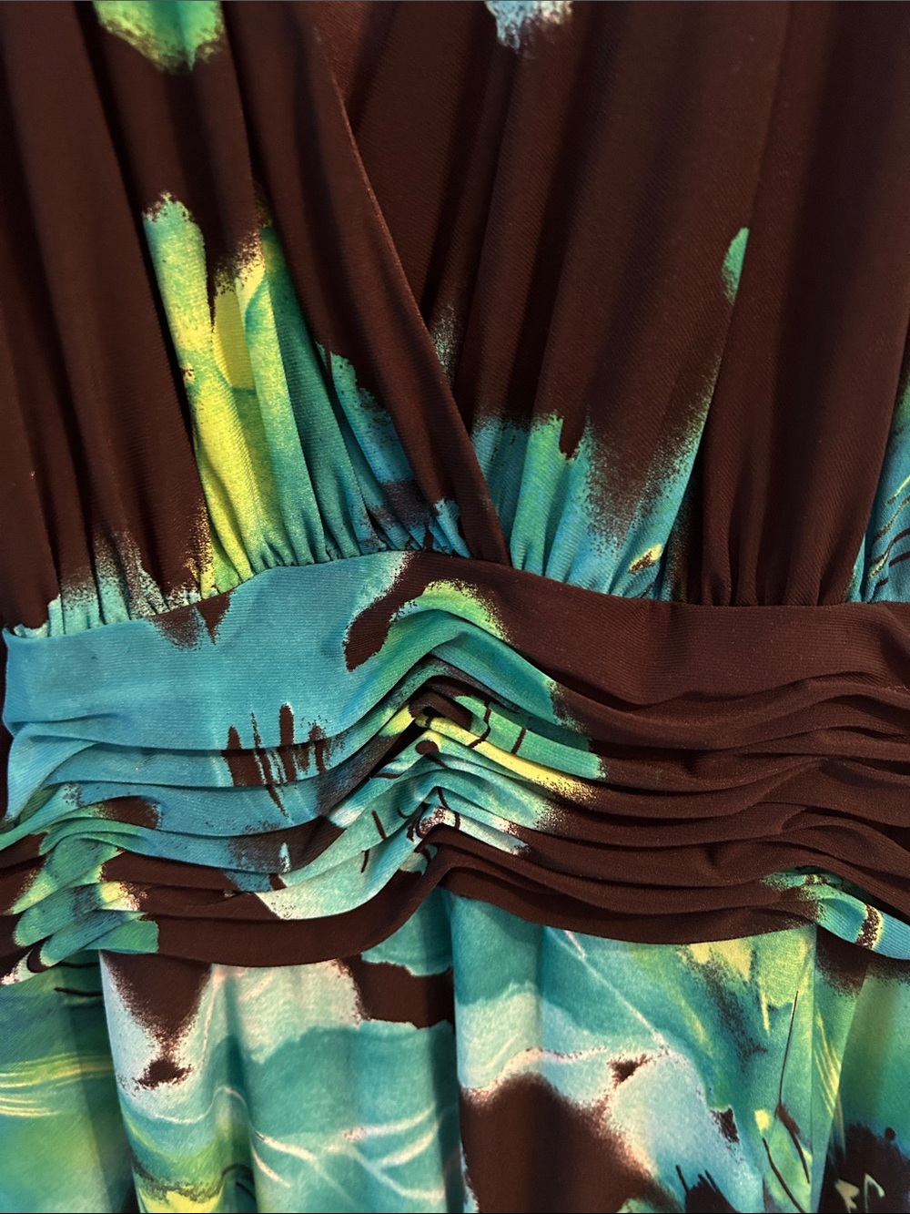 Evan Picone Black Teal & Green Floral Dress - Picture 5 of 5